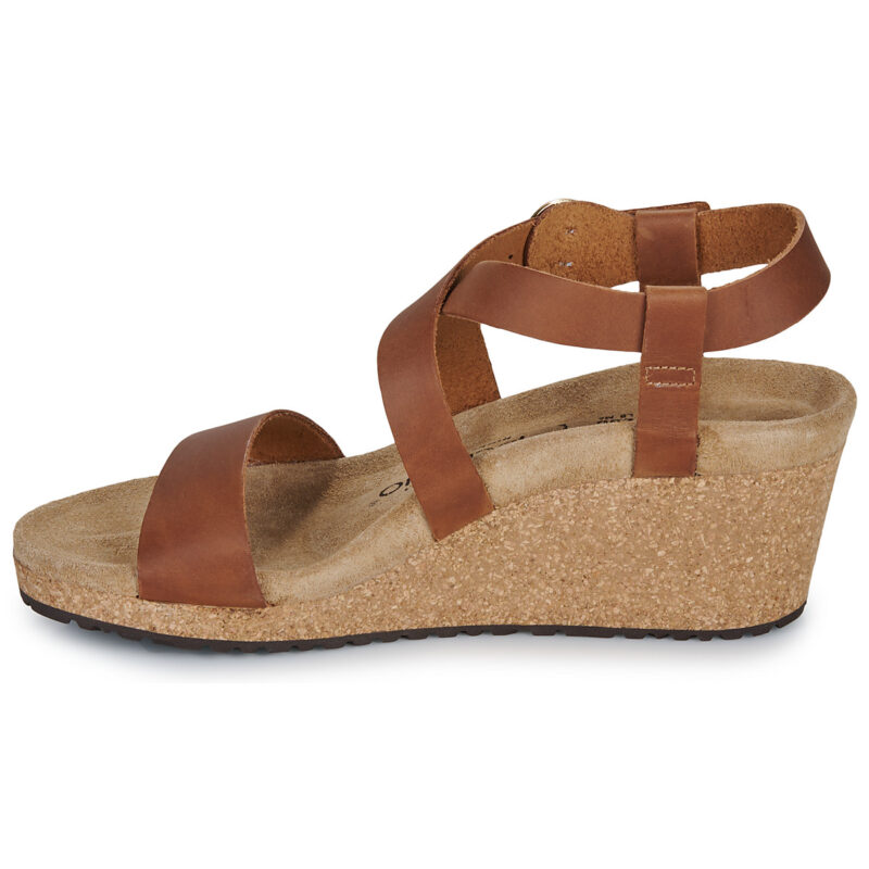 Papillio Sibyl Ring-Buckle LENA Cognac Braun - Keilabsatz-Sandalen Damen - 4