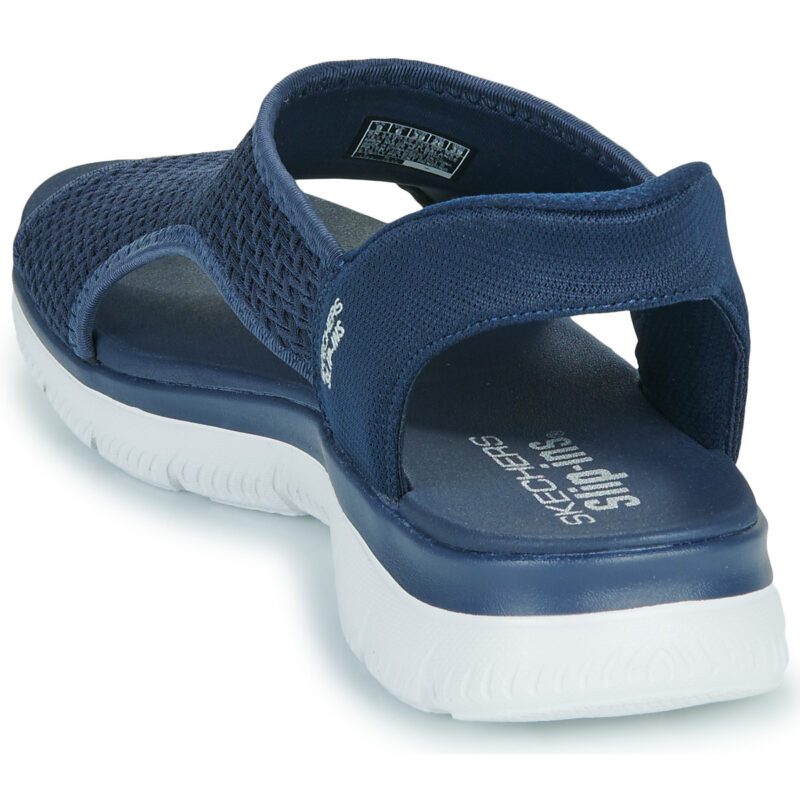 Sandales plates Skechers SLIP INS SUMMITS SWEETLY EVOLVED bleues pour femmes - 5