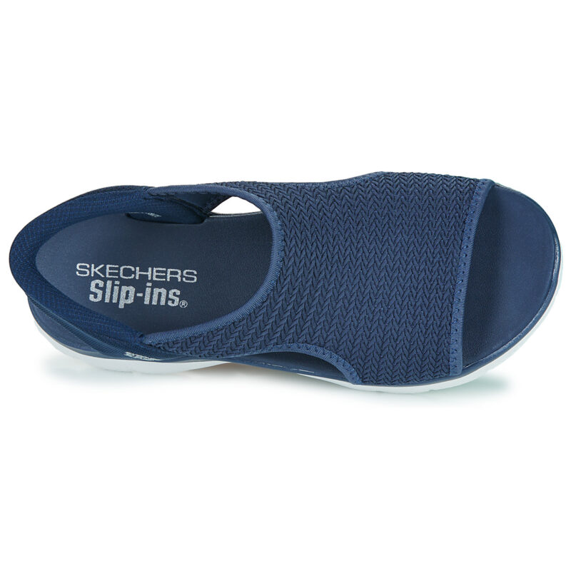 Sandales plates Skechers SLIP INS SUMMITS SWEETLY EVOLVED bleues pour femmes - 6