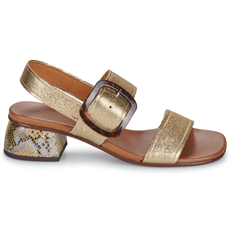 Chie Mihara QUANDA Goldfarbene Sandalen mit Absatz f&uuml;r Damen - Gr&ouml;&szlig;e 2