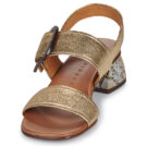 Chie Mihara QUANDA Goldfarbene Sandalen mit Absatz f&uuml;r Damen - Gr&ouml;&szlig;e 3