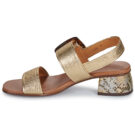 Chie Mihara QUANDA Goldfarbene Sandalen mit Absatz f&uuml;r Damen - Gr&ouml;&szlig;e 4