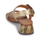 Chie Mihara QUANDA Goldfarbene Sandalen mit Absatz f&uuml;r Damen - Gr&ouml;&szlig;e 5
