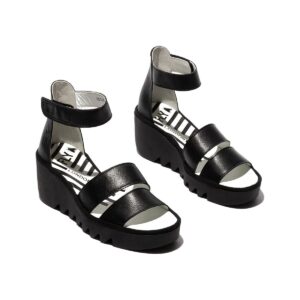 Fly London  BONO  Nero -  Sandali con zeppa  Donna