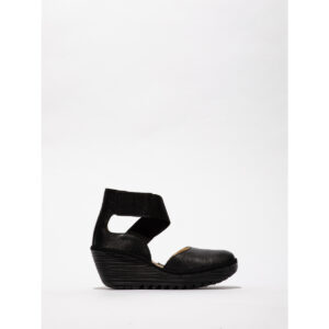 Fly London  YOLG  Nero Sandali con zeppa Donna