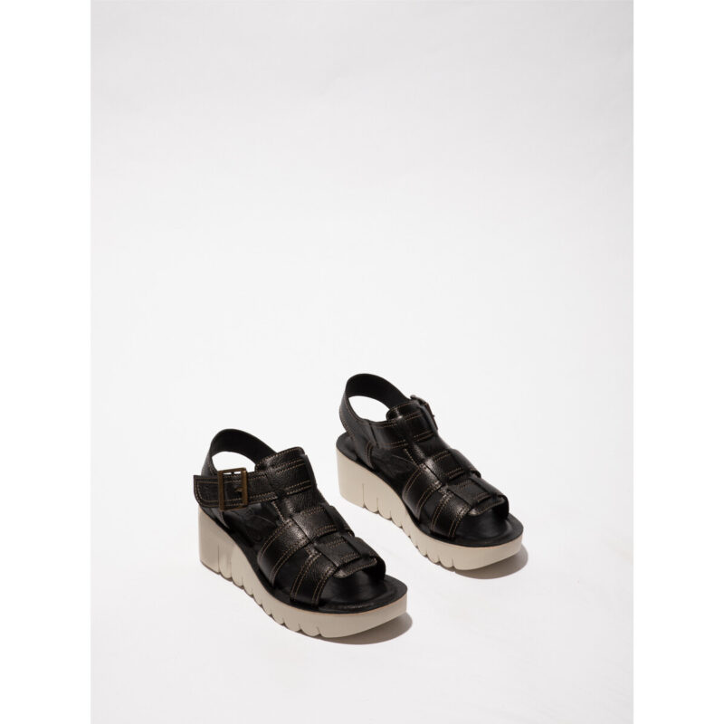 Fly London YUUD Nero Sandali con zeppa Donna - 2