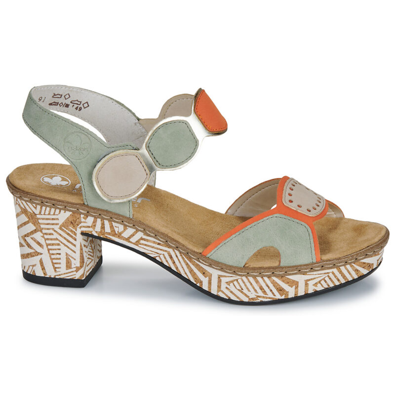 Rieker 63876-91 Verde Sandali con tacco Donna - 2
