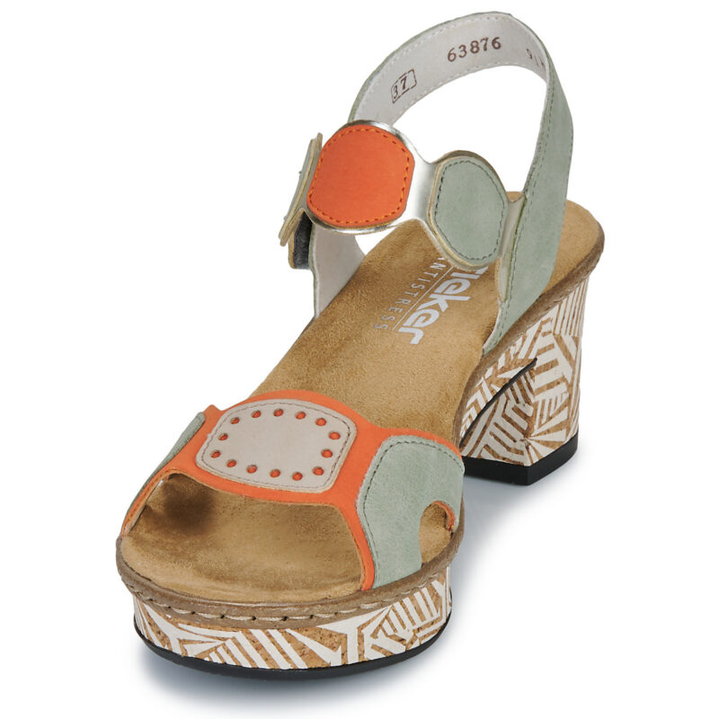Rieker 63876-91 Verde Sandali con tacco Donna - 3