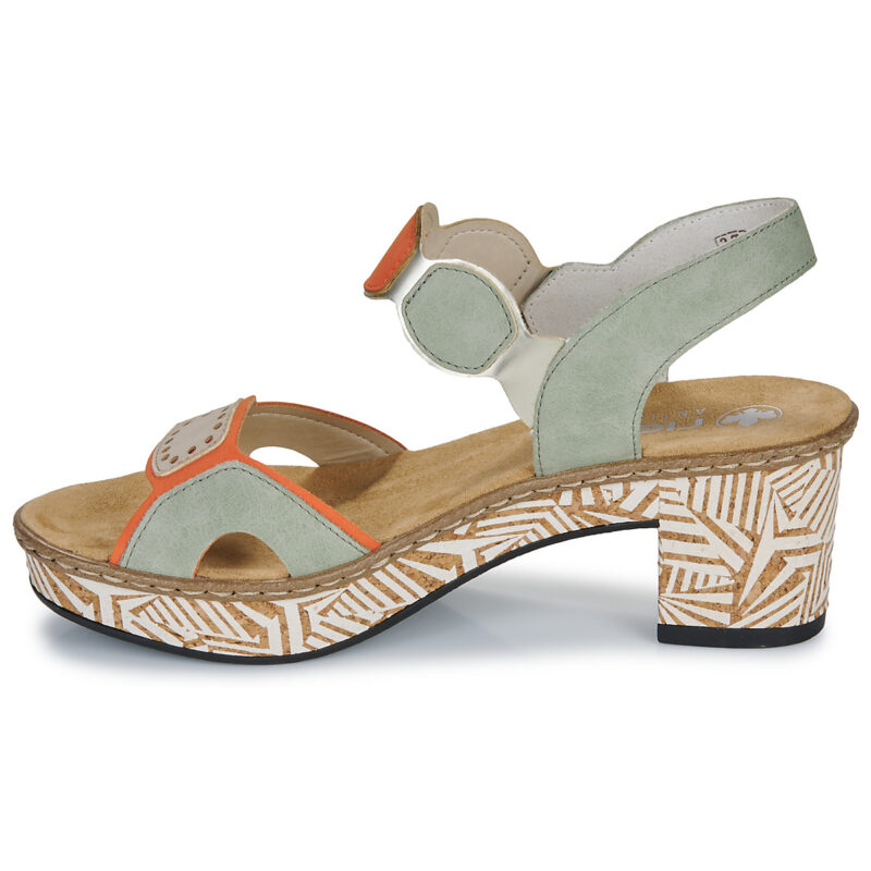 Rieker 63876-91 Verde Sandali con tacco Donna - 4