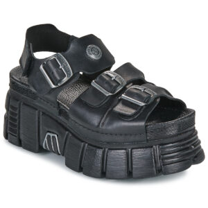 New Rock  BIOS  Nero Sandali con zeppa Donna