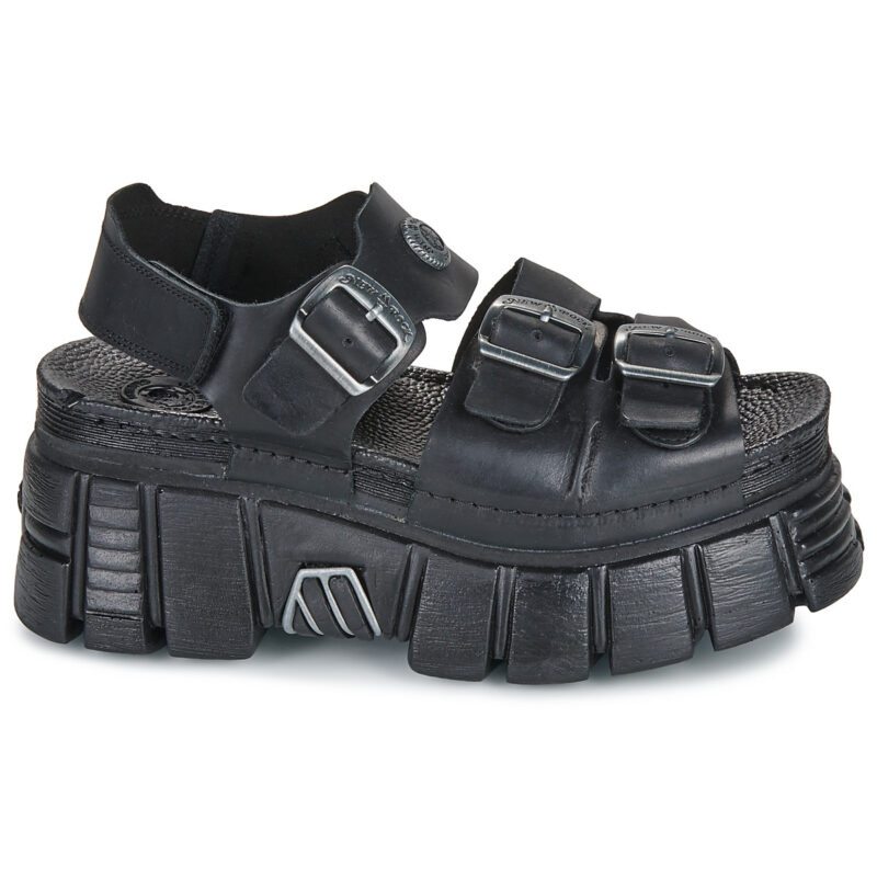 New Rock BIOS Nero Sandali con zeppa Donna - 2