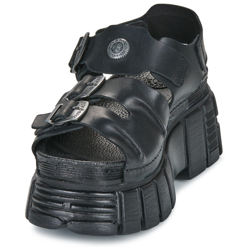 New Rock BIOS Nero Sandali con zeppa Donna - 3