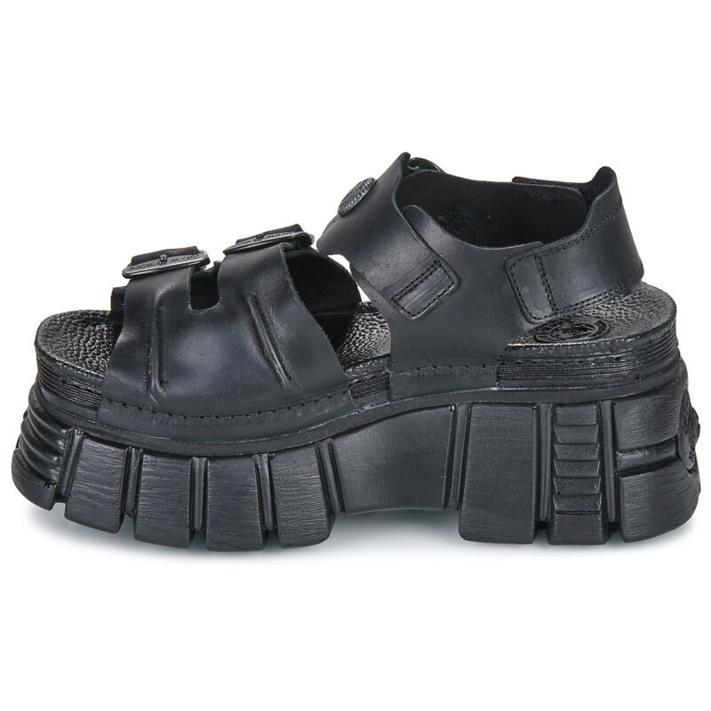 New Rock BIOS Nero Sandali con zeppa Donna - 4