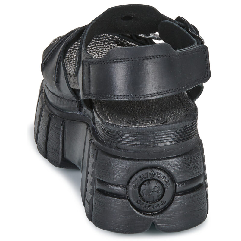 New Rock BIOS Nero Sandali con zeppa Donna - 5