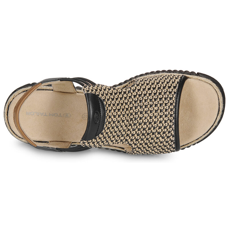 Tom Tailor VALLY Nero Sandali con zeppa Donna - 6
