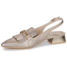 Hispanitas DALI-HV253817 Goldene Sandaletten mit Absatz f&uuml;r Damen &ndash; Gr&ouml;&szlig;e 4