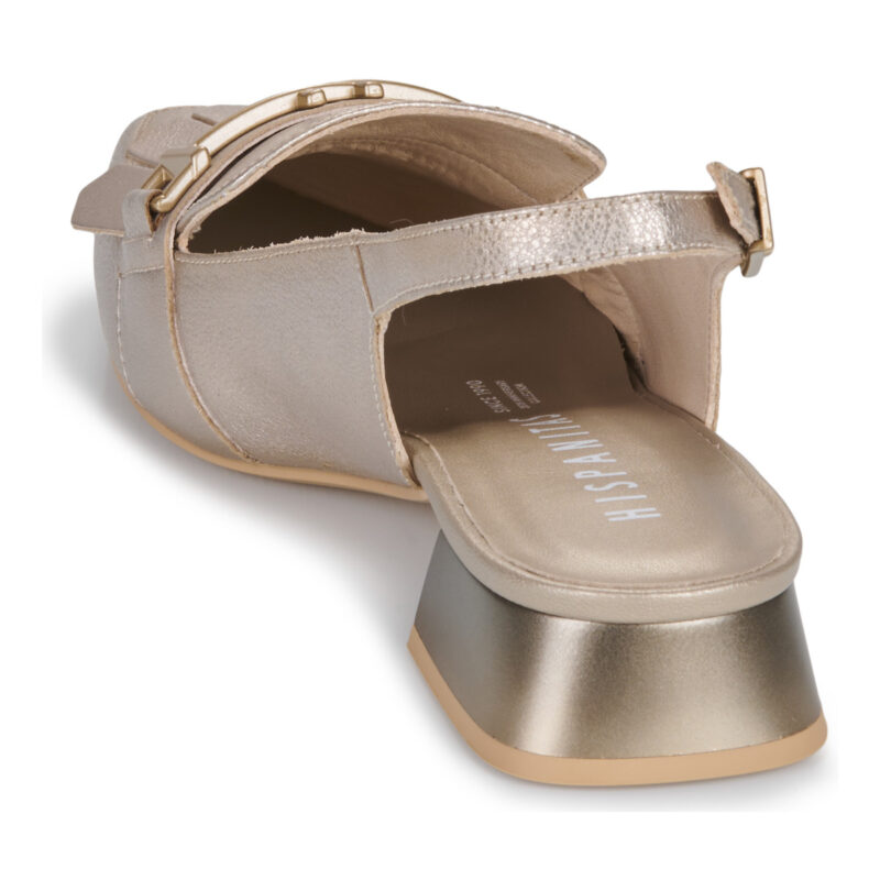Hispanitas DALI-HV253817 Goldene Sandaletten mit Absatz f&uuml;r Damen &ndash; Gr&ouml;&szlig;e 5