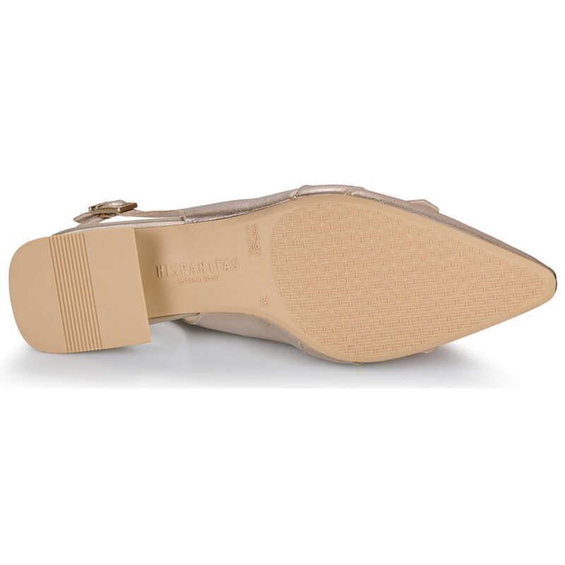 Hispanitas DALI-HV253817 Goldene Sandaletten mit Absatz f&uuml;r Damen &ndash; Gr&ouml;&szlig;e 7