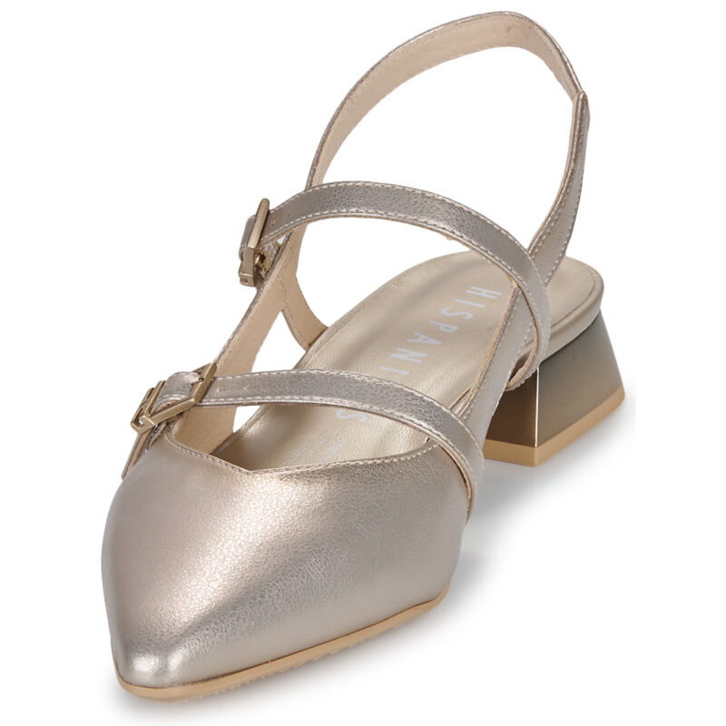 Hispanitas Sandalias de tac&oacute;n doradas DALI-HV253922 para mujer - Talla 3