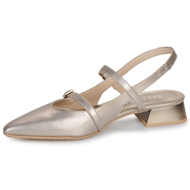 Hispanitas Sandalias de tac&oacute;n doradas DALI-HV253922 para mujer - Talla 4