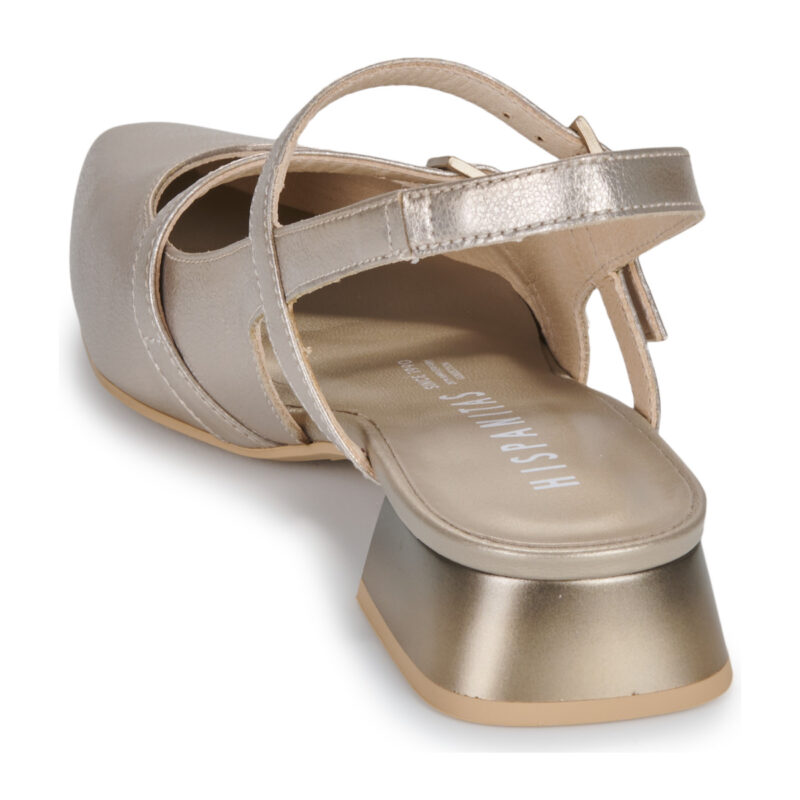 Hispanitas Sandalias de tac&oacute;n doradas DALI-HV253922 para mujer - Talla 5