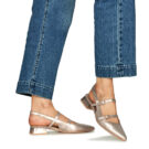 Hispanitas Sandalias de tac&oacute;n doradas DALI-HV253922 para mujer - Talla 8