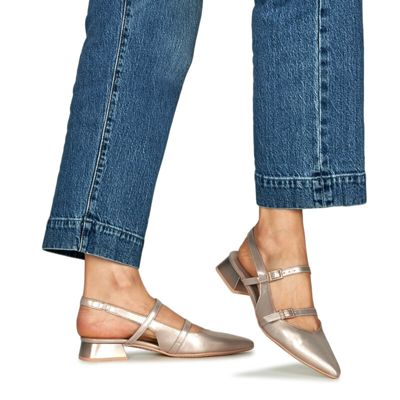 Hispanitas Sandalias de tac&oacute;n doradas DALI-HV253922 para mujer - Talla 8