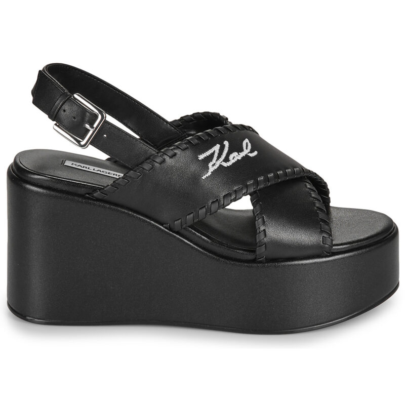 Karl Lagerfeld  WENDY Whipstich Kross Strap  Nero -  Sandali con zeppa  Donna - 2