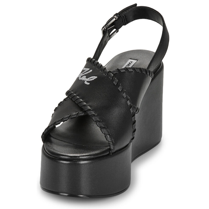 Karl Lagerfeld  WENDY Whipstich Kross Strap  Nero -  Sandali con zeppa  Donna - 3