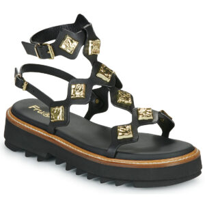 Fru.it  9169-100-HELGA-NERO-TEXANO-NERO  Nero Sandali con zeppa Donna