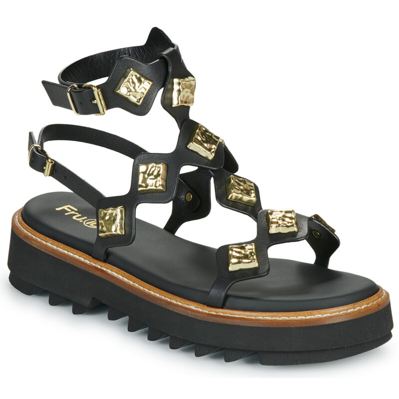 Fru.it 9169-100-HELGA-NERO-TEXANO-NERO Nero Sandali con zeppa Donna - 1