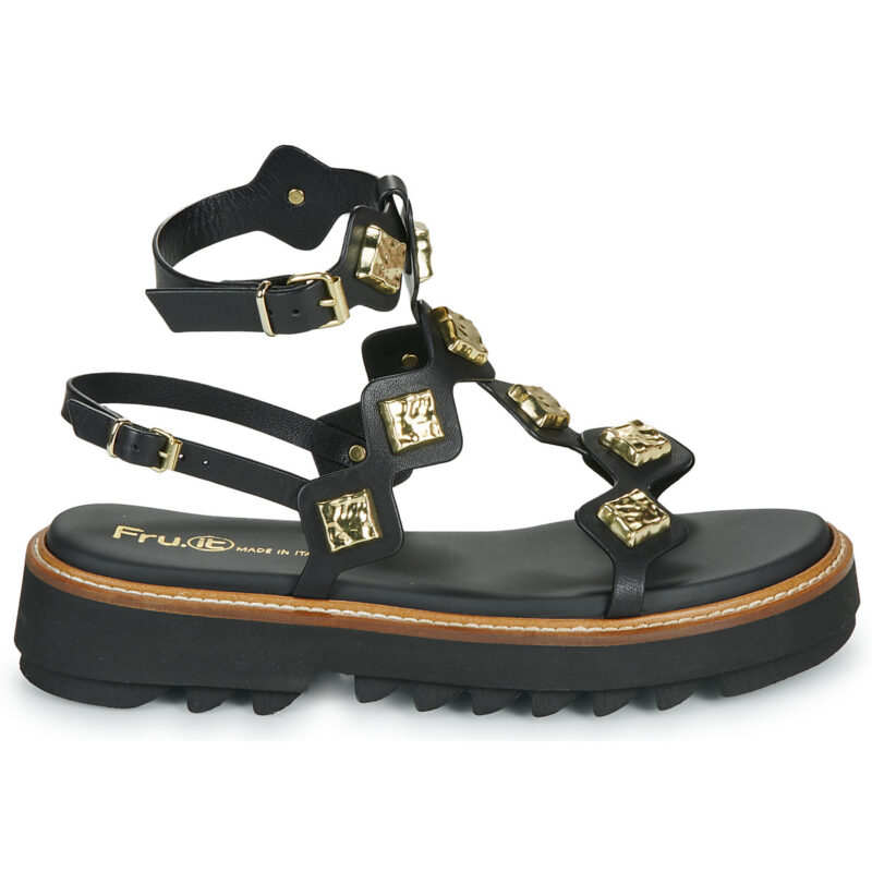 Fru.it 9169-100-HELGA-NERO-TEXANO-NERO Nero Sandali con zeppa Donna - 2