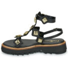Fru.it 9169-100-HELGA-NERO-TEXANO-NERO Nero Sandali con zeppa Donna - 4
