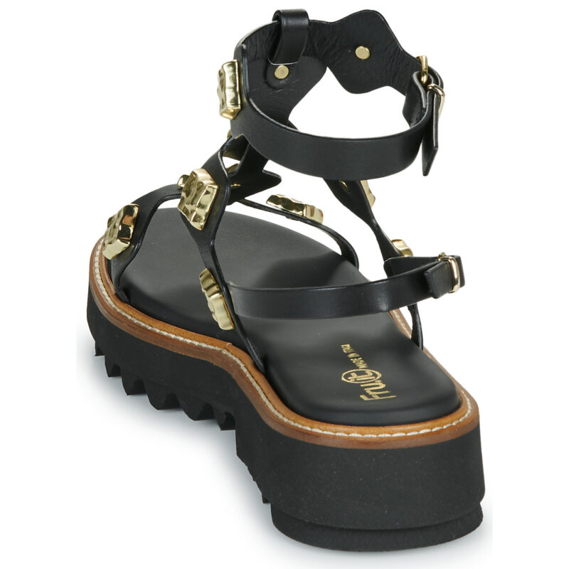 Fru.it 9169-100-HELGA-NERO-TEXANO-NERO Nero Sandali con zeppa Donna - 5