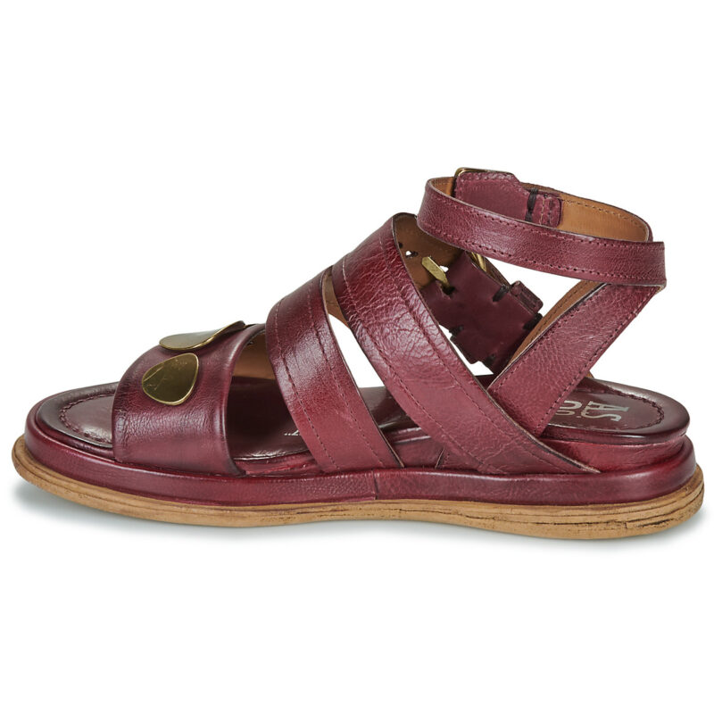 Airstep AS98 SPOON METAL Rote Damen-Sandalen mit niedrigem Schaft - Gr&ouml;&szlig;e 4