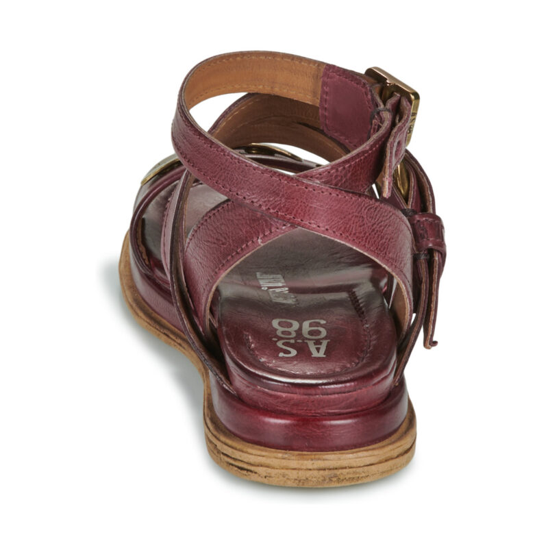 Airstep AS98 SPOON METAL Rote Damen-Sandalen mit niedrigem Schaft - Gr&ouml;&szlig;e 5