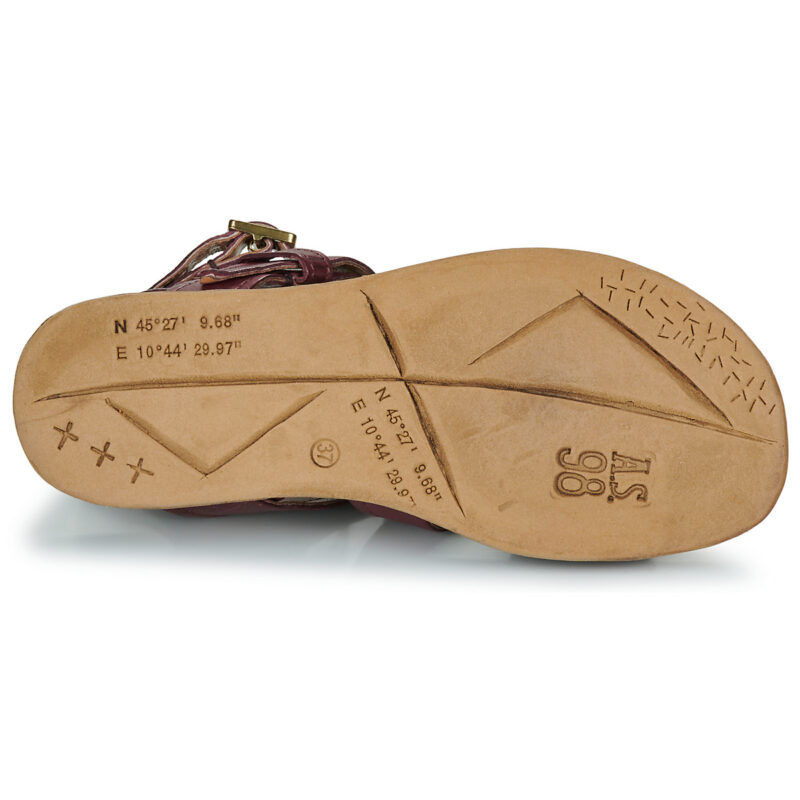 Airstep AS98 SPOON METAL Rote Damen-Sandalen mit niedrigem Schaft - Gr&ouml;&szlig;e 7