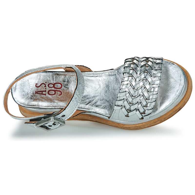 Airstep / A.S.98 LAGOS SANDALS Silber Keilabsatz Sandalen Damen - 6