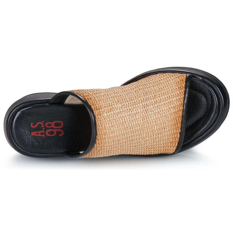 Airstep / A.S.98 SALIS MULES Schwarz Keilabsatz-Sandalen Damen - 6