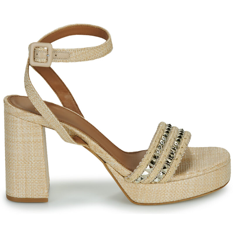 Ex&eacute; Shoes 619-ANCONA-RAFFIA-BEIGE-GOLD Beige Sandali con tacco Donna - 2