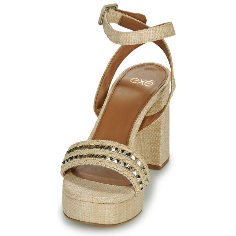 Ex&eacute; Shoes 619-ANCONA-RAFFIA-BEIGE-GOLD Beige Sandali con tacco Donna - 3