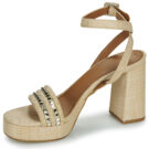 Ex&eacute; Shoes 619-ANCONA-RAFFIA-BEIGE-GOLD Beige Sandali con tacco Donna - 4