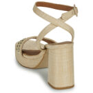 Ex&eacute; Shoes 619-ANCONA-RAFFIA-BEIGE-GOLD Beige Sandali con tacco Donna - 5