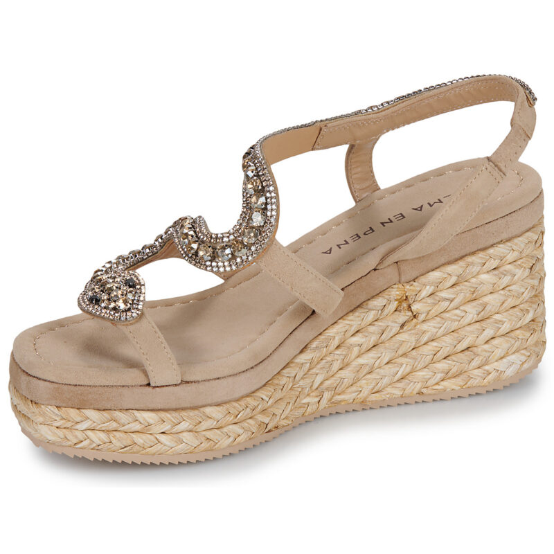 ALMA EN PENA V251359 Beige Sandali con zeppa Donna - 4