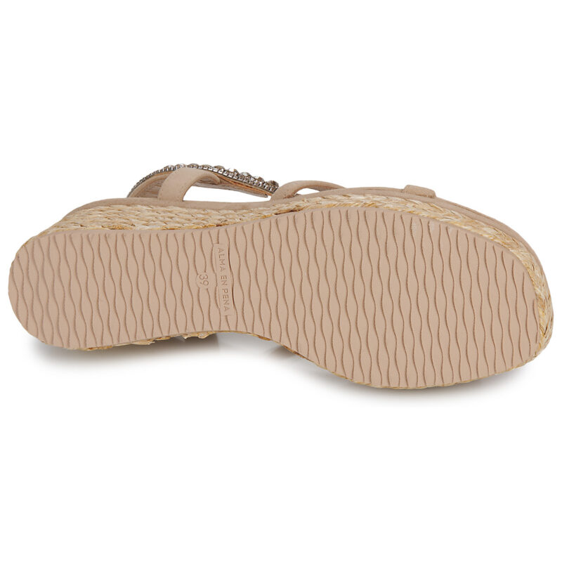 ALMA EN PENA V251359 Beige Sandali con zeppa Donna - 7