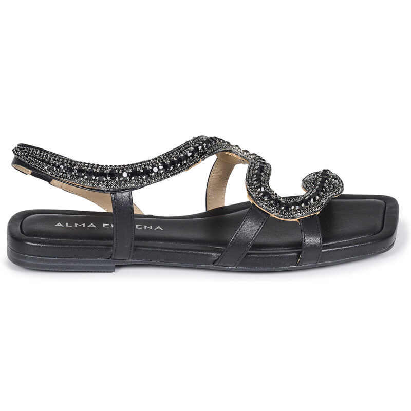 Sandales basses noires pour femmes ALMA EN PENA V251966 - Pointure 2