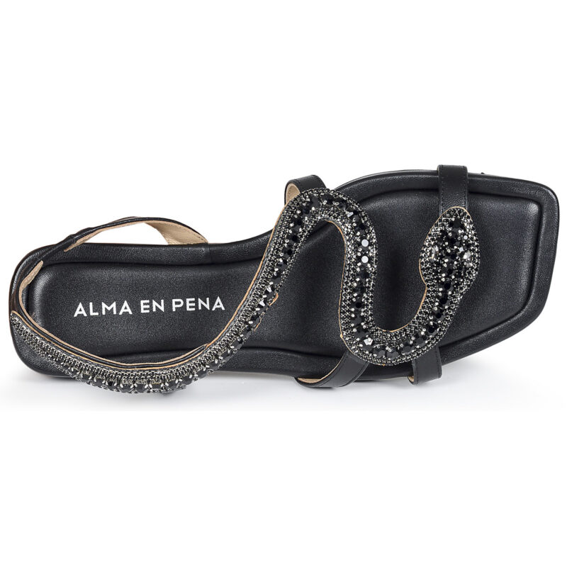 Sandales basses noires pour femmes ALMA EN PENA V251966 - Pointure 6