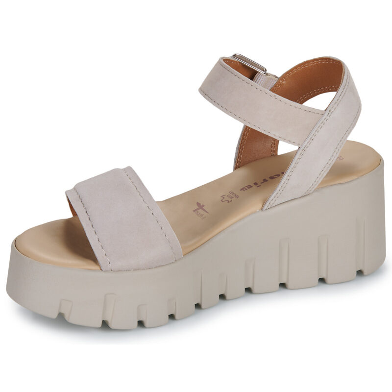 Tamaris 28712-378 Beige Sandali con zeppa Donna - 4