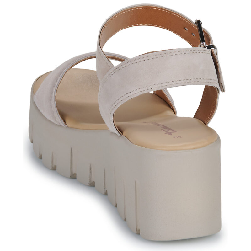 Tamaris 28712-378 Beige Sandali con zeppa Donna - 5