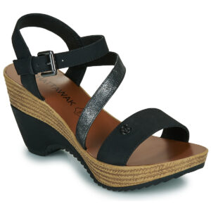 Chattawak  MAELLE  Nero Sandali con zeppa Donna